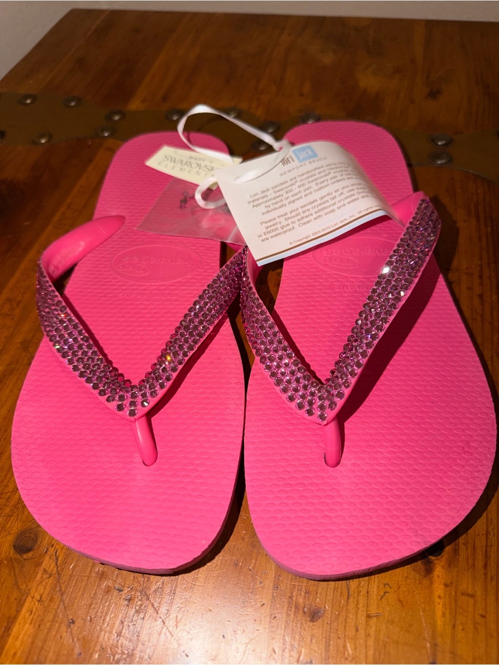 Havaianas Lori Jack signed Pink Crystal-Embellished Flip Flops